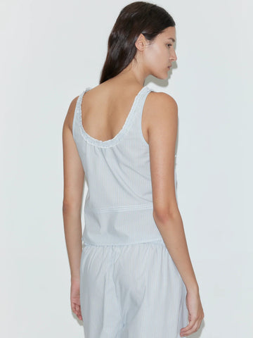Frills Top in Mist Stripe - Deiji Studios