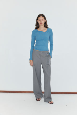Multi Button Top in Aqua- Deiji Studios