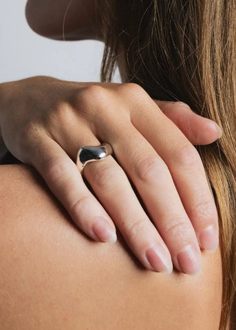 Bean Ring in Silver