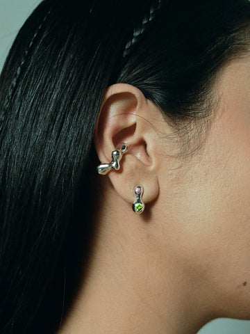 Silver Chamelle Gem Stud Earring - Faris