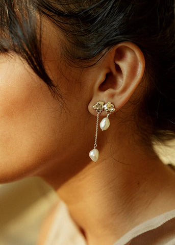 Silver Neb Drop Earrings - Faris