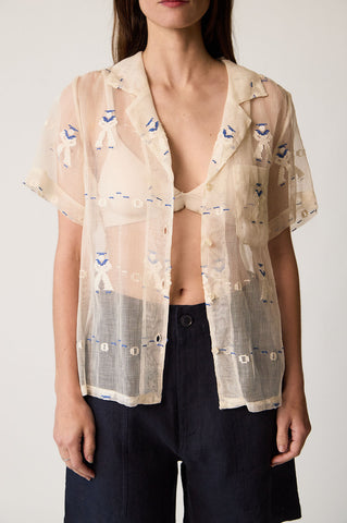 Button-Waist Shirt - M Carleen