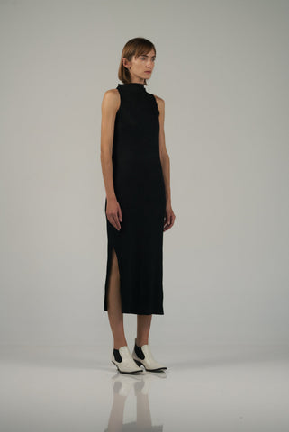 Wave Tank Dress - Sheer Black - Nin Studio