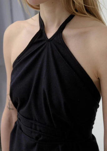Mar Top in Wild Silk - Black - Baserange