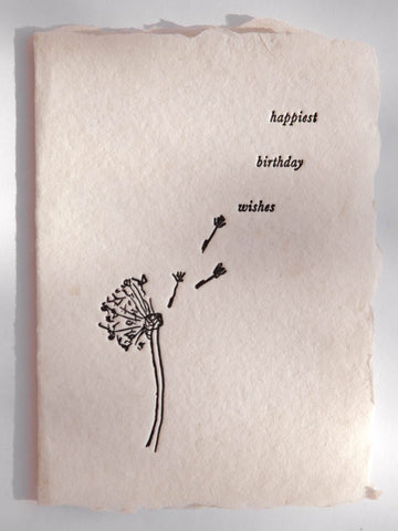 Happy Birthday Wishes Dandelion Card